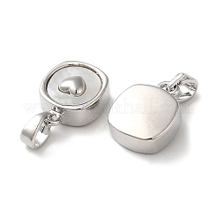 Breloques carrées en forme de coquille pavée en laiton&nbsp;KK-P239-12P