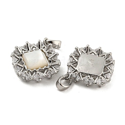 Muschelanhänger aus Messing mit Pavé-Fassung&nbsp;KK-G490-39P