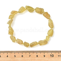 Bracelets extensibles en perles d'apatite jaune naturelle brute pour femmes&nbsp;BJEW-JB14431