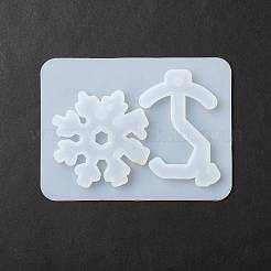 Stampi in silicone con ciondolo fai da te a forma di chiave e fiocco di neve&nbsp;DIY-F114-17