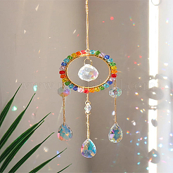 Hängende Sonnenfänger aus Glas&nbsp;AJEW-WH0270-714C