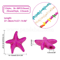 6 Strang 3 Stil synthetische türkisfarbene Perlenstränge&nbsp;G-FH0001-49