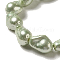 Brins de perles d'imitation en verre galvanisé&nbsp;BSHE-M035-01A-01-1