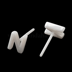 Orecchini a bottone in ceramica con zirconi e bioceramica ipoallergenica&nbsp;EJEW-F340-04N