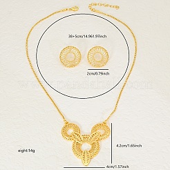 Eleganti orecchini rotondi in ottone e collane pendenti per le donne&nbsp;BQ9516-1