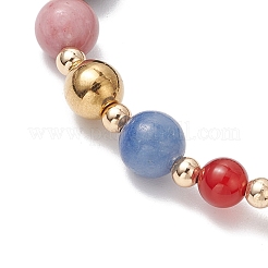 Bracelets extensibles de perles de pierres précieuses mélangées rondes naturelles&nbsp;BJEW-JB11238