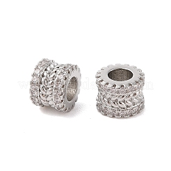 Messing Micro Pave klare Zirkonia europäische Perlen&nbsp;KK-B100-042P