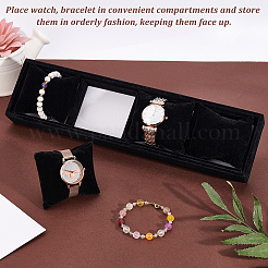 4 slot porta orologi con bracciale in velluto&nbsp;ODIS-WH0034-04