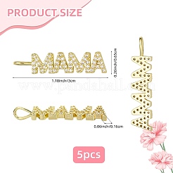 5pcs latón micro pavimentar colgantes de circonita cúbica transparente&nbsp;KK-SZ0007-42