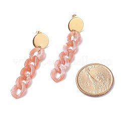 Boucles d'oreilles pendantes longues en acrylique avec chaîne gourmette pour femme&nbsp;EJEW-JE04771