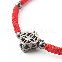Bracelet de perles tressées en laiton léopard micro pavé de zircons cubiques pour adolescente femme&nbsp;BJEW-JB06981