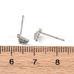 Messing Micro Pave Zirkonia Charisma Baum Ohrstecker&nbsp;EJEW-L278-09P