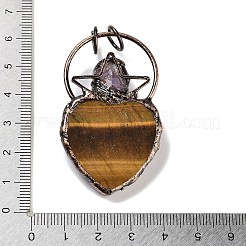 Große Anhänger aus natürlichem Tigerauge und Amethyst&nbsp;G-A221-04F