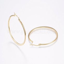 Pendientes de aro grandes de acero inoxidable 304&nbsp;X-EJEW-F105-18G