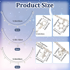 6 chaîne de chaussures en alliage de strass de 3 styles&nbsp;FIND-CP0001-38