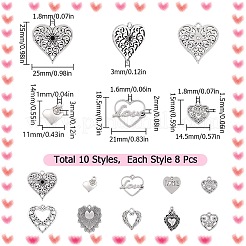 80 pz 10 stili pendenti in lega di stile tibetano&nbsp;FIND-SC0007-73