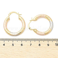 Zweifarbige Creolen aus Messing mit Twist&nbsp;EJEW-B117-06B-M