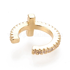 Messing Micro Pave klare Zirkonia Manschette Ohrringe&nbsp;EJEW-M195-05G