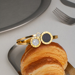 Brazaletes articulados vintage de acero inoxidable 304 con diseño yin-yang&nbsp;MW0713