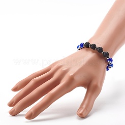 Braccialetti elasticizzati fatti a mano con perline malocchio&nbsp;BJEW-JB06466-01