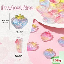 25 Stück 5 Farben transparente Harzfrucht-Decoden-Cabochons&nbsp;RESI-CJ0004-16