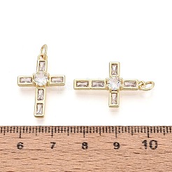 Religiöse Messinganhänger mit Mikropavé-Fassung aus klaren Zirkonia&nbsp;KK-T080-40G