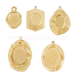 5 Stück 5 Stile 304 Edelstahl Anhänger Cabochon Einstellungen&nbsp;STAS-TA0005-72G