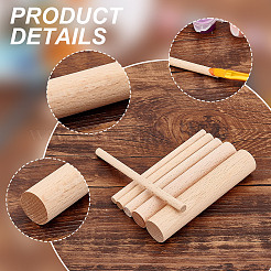 50 bâtonnet artisanal en bois de hêtre massif de 5 styles&nbsp;WOOD-NB0002-68B
