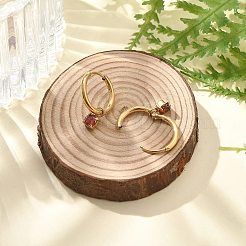 Orecchini a cerchio in acciaio inossidabile 304 con micro pavé di zirconi cubici placcati ioni (ip)&nbsp;STAS-R004-02G-01