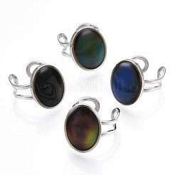 Ovaler Stimmungsring&nbsp;RJEW-T025-02P