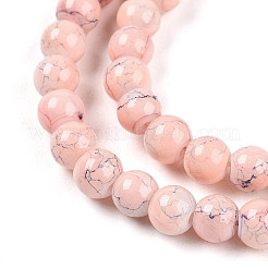Chapelet de perles en verre baking paint&nbsp;DGLA-N003-4mm-C02