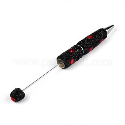 Penna a sfera con pavé di strass in resina e argilla polimerica a forma di cuore&nbsp;AJEW-T013-03B