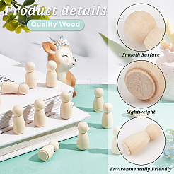 20 Stück selbst bemalte Holzpuppen&nbsp;WOOD-GF0001-70