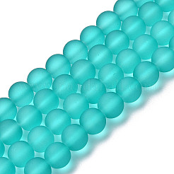 Brins de perles de verre transparentes avec peinture à cuisson&nbsp;GLAA-S031-4mm-18