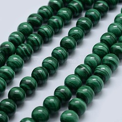 Natur Malachit Perlen Stränge, Klasse AA, Runde, 7 mm, Bohrung: 0.7 mm, ca. 56 Stk. / Strang, 15.5 Zoll (39.5 cm)