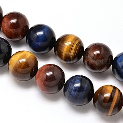 Natural Tiger Eye Beads Strands, Grade A, Round, 4mm, Hole: 1mm, about 100pcs/strand, 15.7 inch