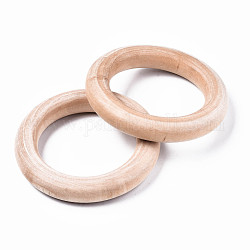 Незаконченные деревянные связующие кольца, натуральные деревянные кольца макраме, отбеливатель, кольцо, papayawhip, 86~88x15 мм, отверстие : 58.5 мм