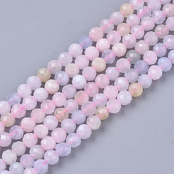 Chapelets de perles en morganite naturelle, facette, ronde, 3mm, Trou: 0.7mm, Environ 137 pcs/chapelet, 15.55 pouce (39.5 cm)