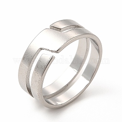304 anneau de manchette en acier inoxydable pour femme, couleur inoxydable, nous taille 6 1/4 (16.7mm)
