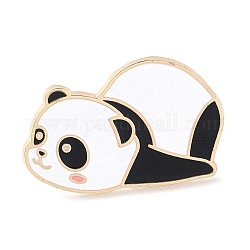 Spille smaltate panda dei cartoni animati, distintivo in lega color oro chiaro per abiti da zaino, panda, 20x31mm