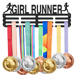 鉄メダル ハンガー ホルダー ディスプレイ ウォール ラック  ネジ付き  女の子ランナー  人間  150x400mm