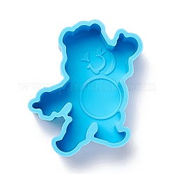 Bear DIY Decoration Silicone Molds, Resin Casting Molds, For UV Resin, Epoxy Resin Jewelry Making, Deep Sky Blue, 97x80x31mm