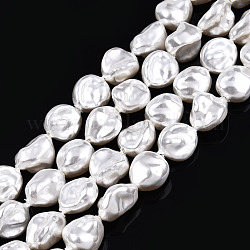 Hilos de cuentas de perlas de imitación de plástico abs, carambola, blanco cremoso, 10.5~11x9.5x6~6.5mm, agujero: 0.7 mm, aproximamente 36 pcs / cadena, 15.16 pulgada ~ 15.75 pulgadas (38.5~40 cm)