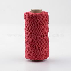 Macrame Cotton Cord, Twisted Cotton Rope, for Wall Hanging, Crafts, Gift Wrapping, Red, 1.5~2mm, about 100yards/roll(300 feet/roll)