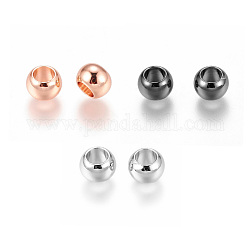 Perline in ottone per ecologico, perline foro lager, placcato di lunga durata, rondelle, colore misto, 8x5.5mm, Foro: 4.5 mm