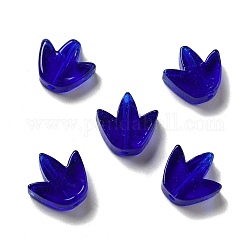 Abalorios de vidrio, flor del tulipán, azul medio, 16x16x5.5~6mm, agujero: 2 mm