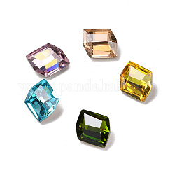 Cabujones de cristal de rhinestone, espalda y espalda planas, paralelogramo, color mezclado, 10x8.7x4.6mm