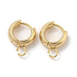 201 Stainless Steel Huggie Hoop Earring Findings, with Horizontal Loop and 316 Surgical Stainless Steel Pin, Real 24K Gold Plated, 11x3mm, Hole: 2.5mm, Pin: 1mm.