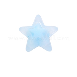 Cabochons de la resina de helado, accesorios de decoración de uñas para mujeres, estrella, luz azul cielo, 16x16.5x9.5mm, agujero: 2.5 mm