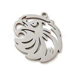 201 Stainless Steel Pendants, Laser Cut, Eagle, Stainless Steel Color, 17x17x1mm, Hole: 1.2mm